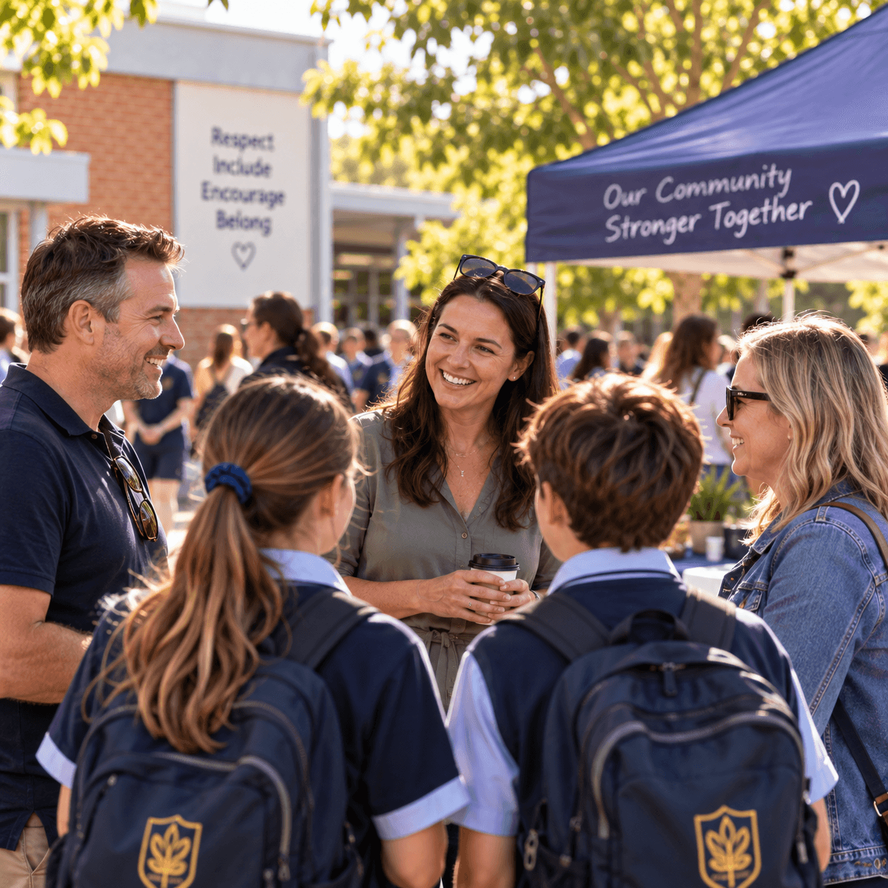 Parents and community members gathered at school