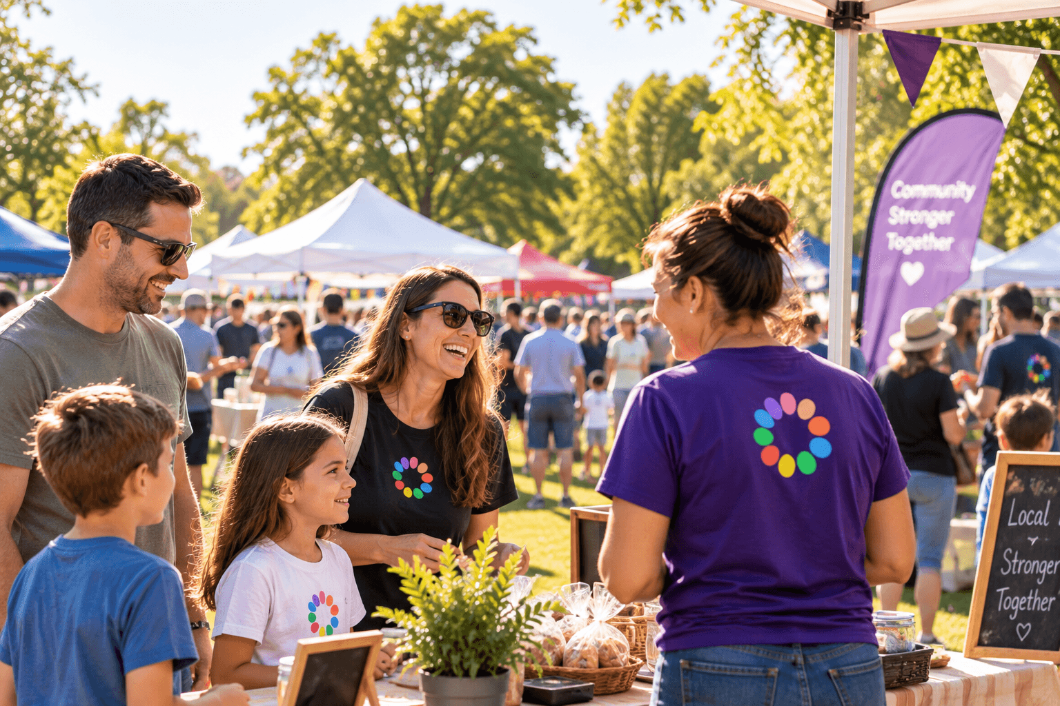 People gathering at a community event